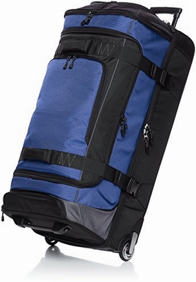 Amazonbasics Ripstop Wheeled Duffel, Blue