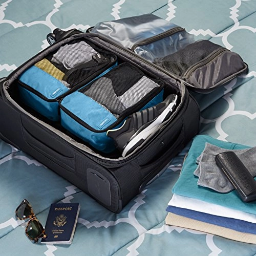Amazonbasics Small  Packing Cubes - 4 Piece Set, Sky Blue