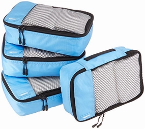 Amazonbasics Small  Packing Cubes - 4 Piece Set, Sky Blue