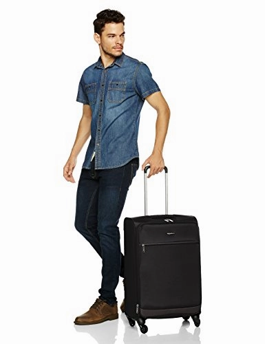 AmazonBasics Softside Spinner Luggage Suitcase - 25 Inch, Black