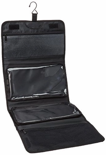Amazonbasics Tri-Fold, Expandable Cosmetics And Toiletry Organizer/Travel Bag With Hanging Hook