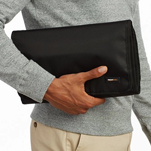 Amazonbasics Tri-Fold, Expandable Cosmetics And Toiletry Organizer/Travel Bag With Hanging Hook