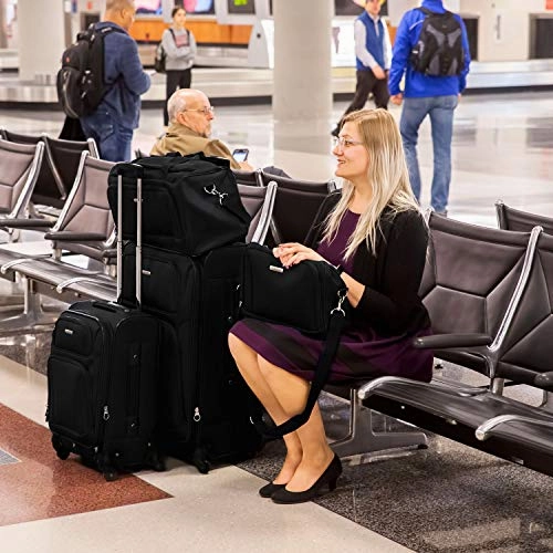 American Tourister Premium 4 Piece Lightweight Set (20" & 28" Spinners   Duffel & Boarding) (Black)
