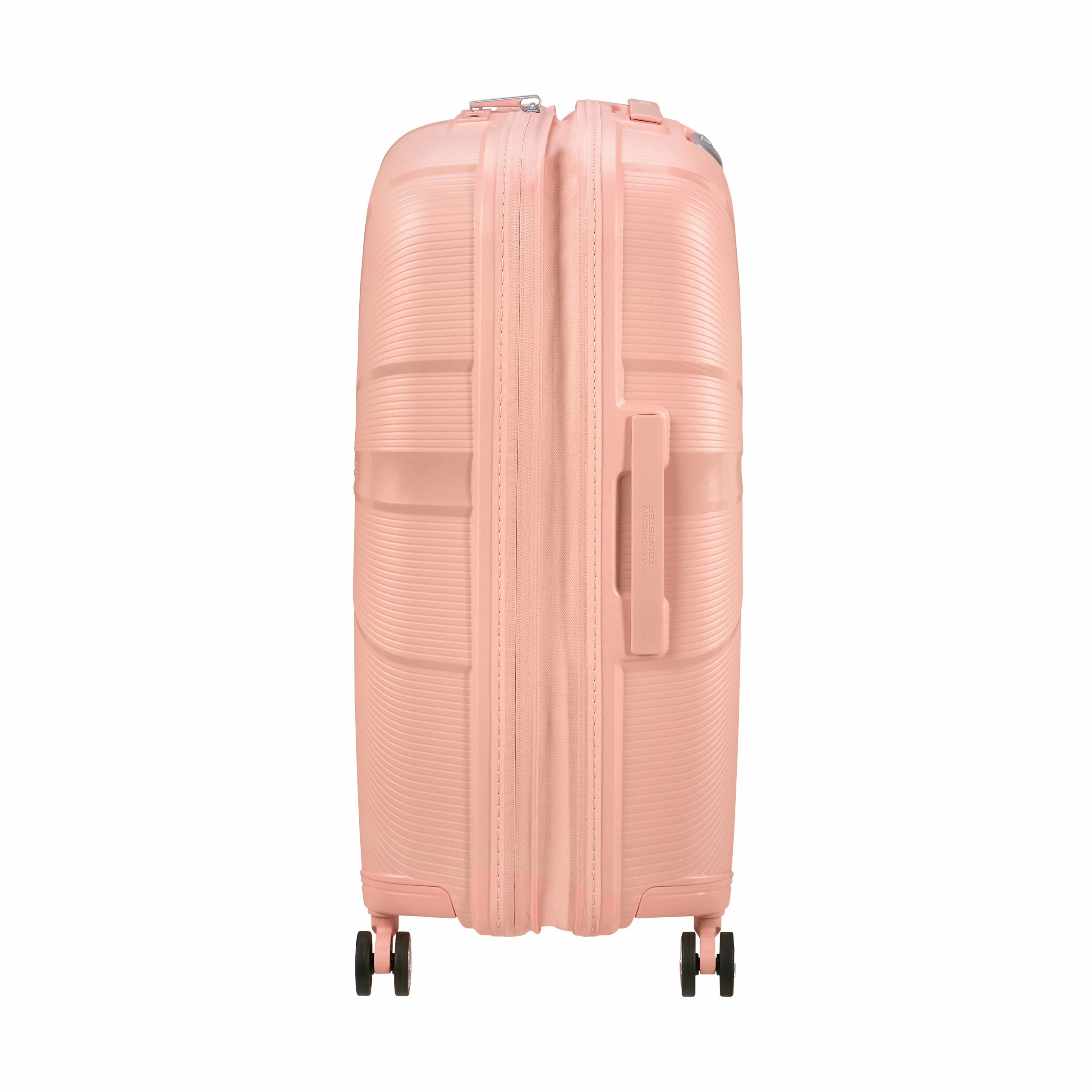 American Tourister StarVibe Spinner Medium Expandable Luggage - Metallic Peach