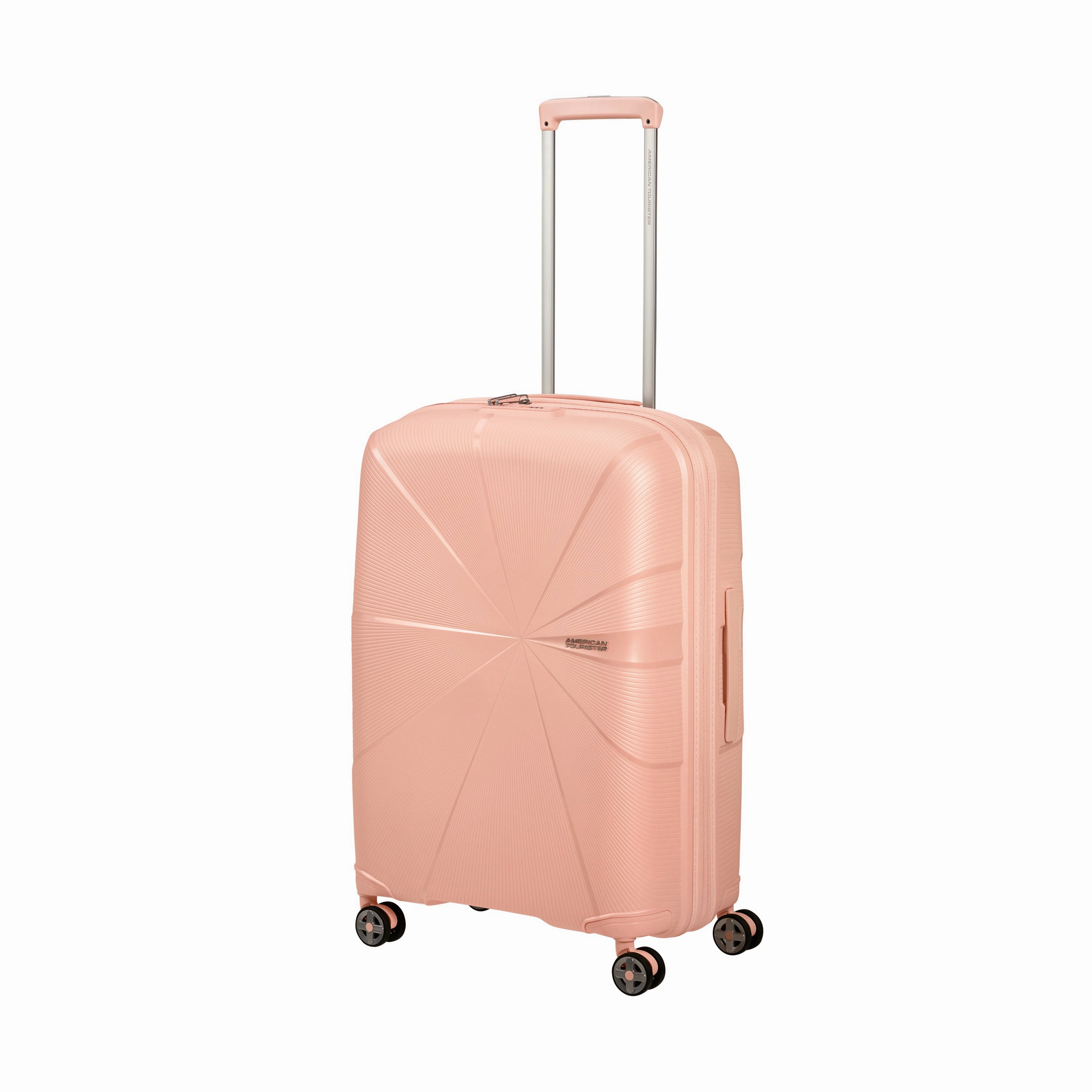 American Tourister StarVibe Spinner Medium Expandable Luggage - Metallic Peach