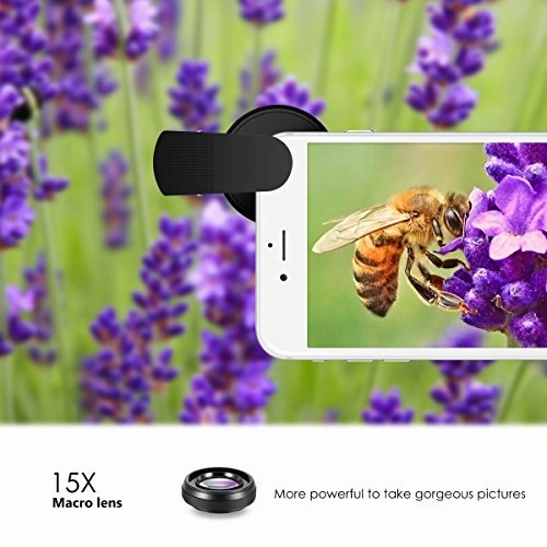 AMIR Phone Camera Lens, 0.6X Super Wide Angle Lens   15X Macro Lens for iPhone Lens Kit, 2 in 1