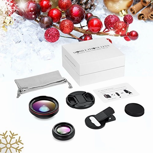 AMIR Phone Camera Lens, 0.6X Super Wide Angle Lens   15X Macro Lens for iPhone Lens Kit, 2 in 1
