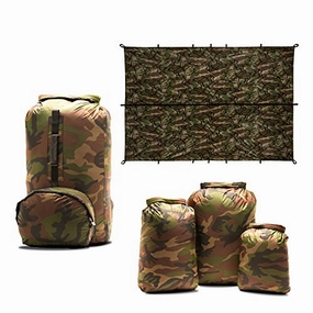 Aqua Quest Camo Lovers Combo - 100% Waterproof 5-Piece Kit - 10   20   30 L Dry Bags, 25 L Himal