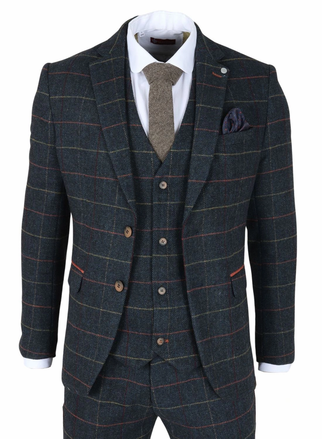 Archer Blazer Check Herringbone Tweed Sport Coat Tailored Fit