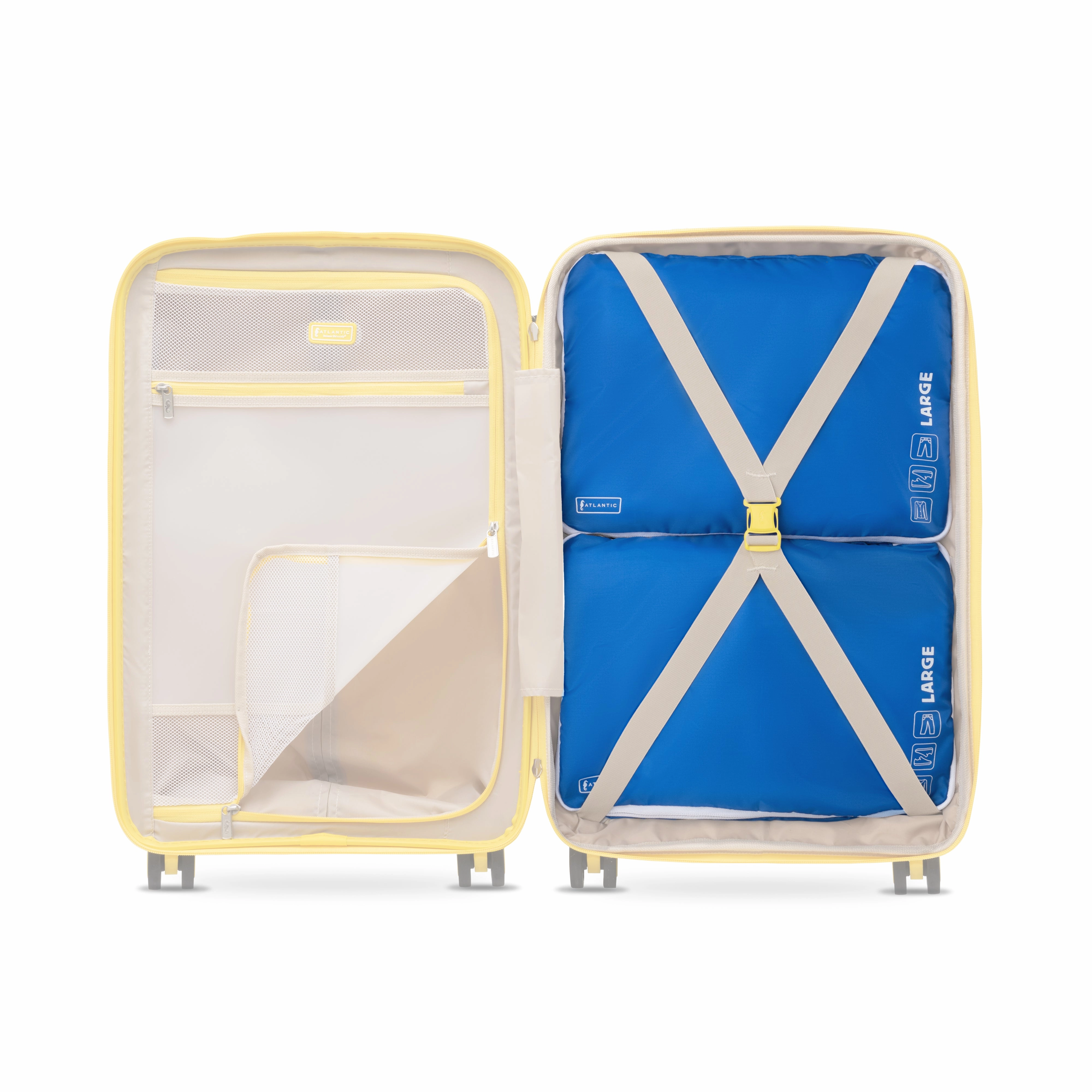 Atlantic 3 Pc Luggage Set - Carry-on Exp Hardside Spinner & 2 Large Washable Packing Cubes