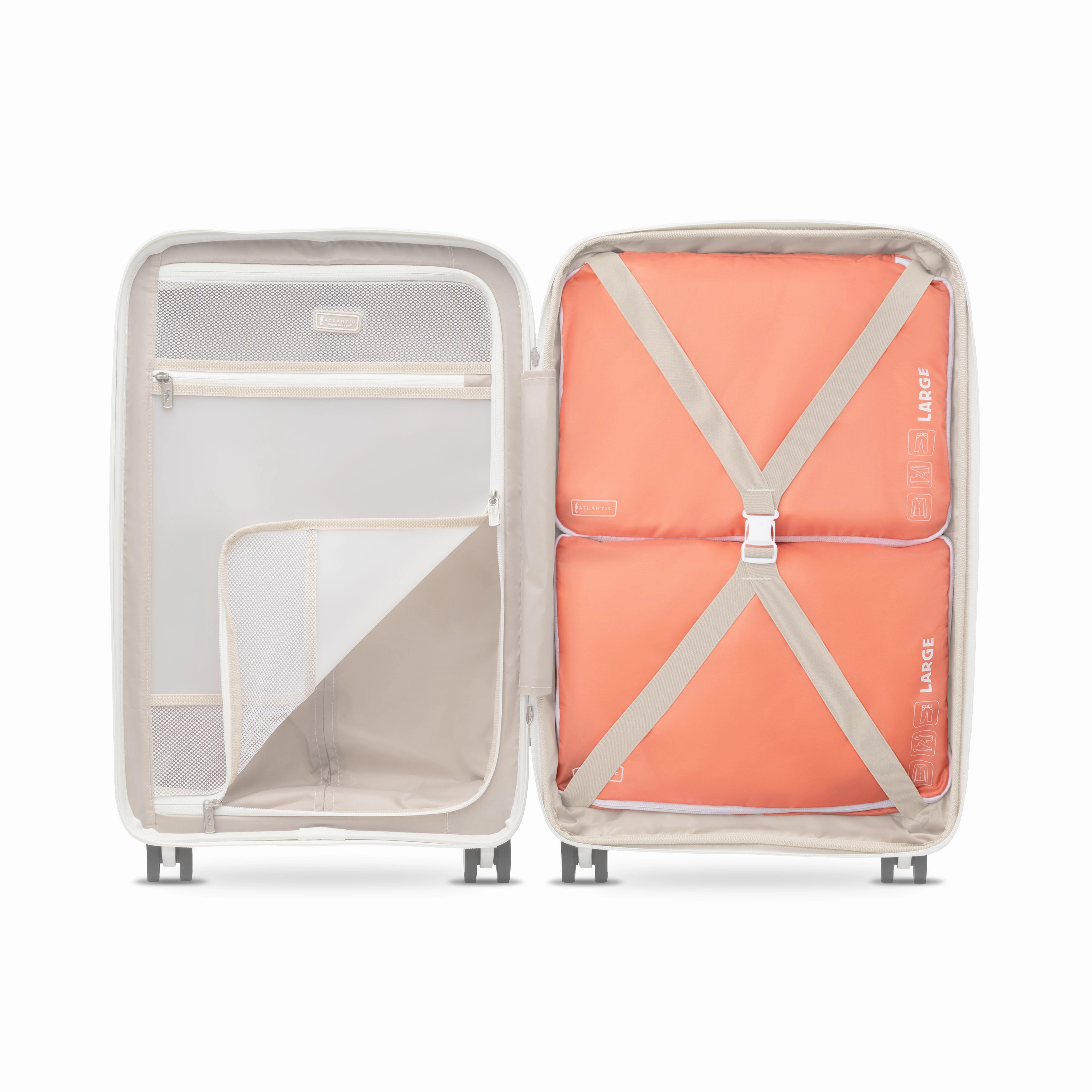 Atlantic 3 Pc Luggage Set - Carry-on Exp Hardside Spinner & 2 Large Washable Packing Cubes
