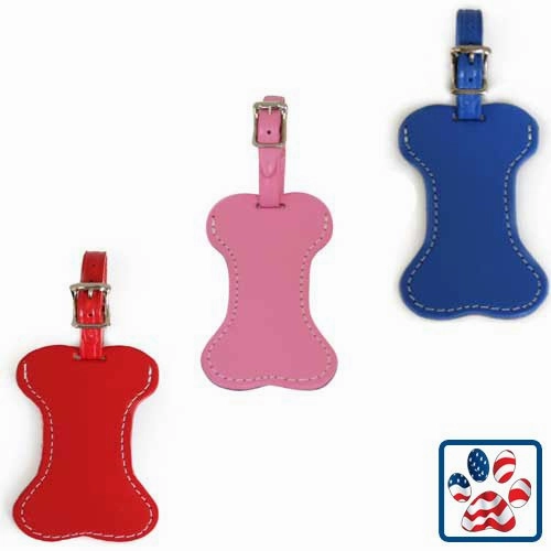 Auburn Leathercrafters Unisex Bone Leather Luggage Tag (Red)
