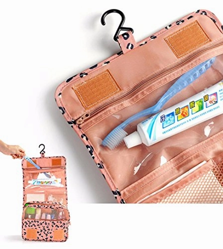 AutumnFall Pockettrip Hanging Toiletry Kit Clear Travel BAG Cosmetic Carry Case Toiletry (Pink)