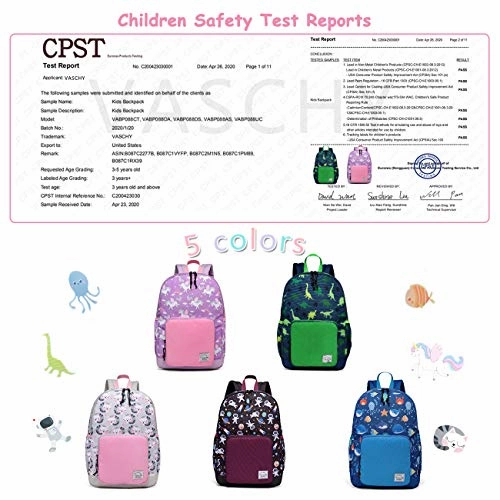 Backpack for Little Girls,VASCHY Cute Lightweight Water Resistant Preschool Backpack for Kindergarten Bookbag Unicorn