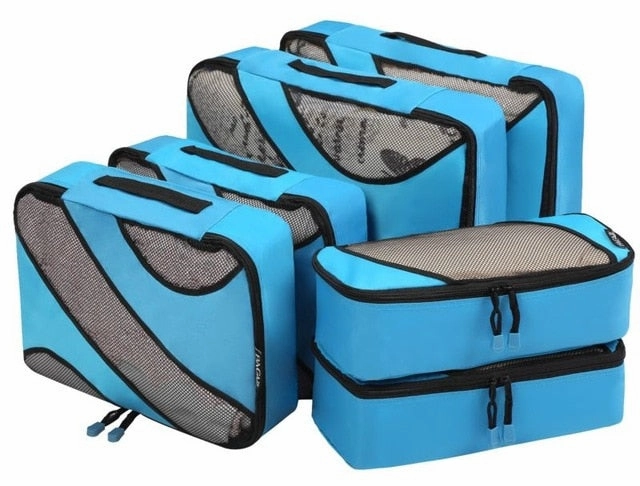 Bagail 6 Set Packing Cubes,3 Various Sizes Travel Luggage Packing Organizers Bag