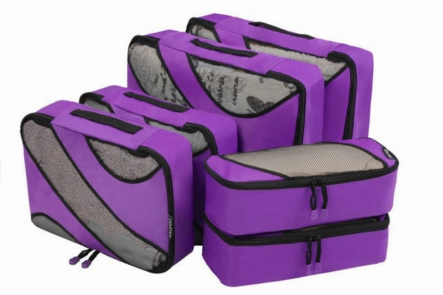 Bagail 6 Set Packing Cubes,3 Various Sizes Travel Luggage Packing Organizers Bag