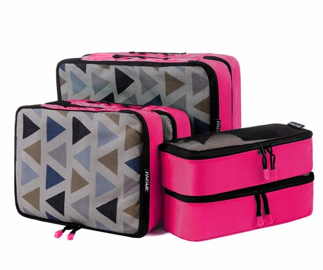 Bagail 6 Set Packing Cubes,3 Various Sizes Travel Luggage Packing Organizers Bag