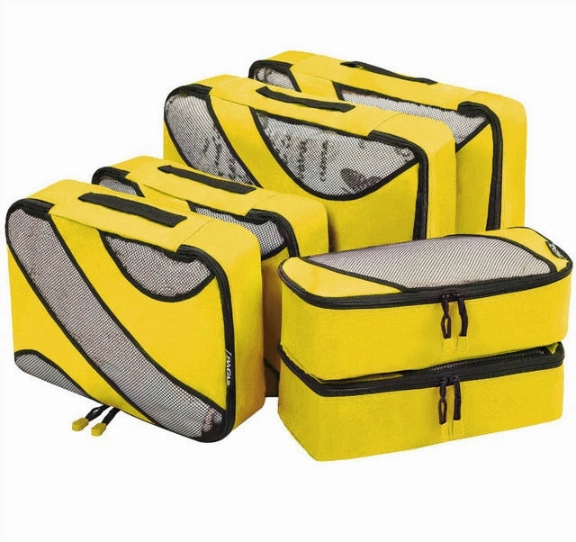 Bagail 6 Set Packing Cubes,3 Various Sizes Travel Luggage Packing Organizers Bag