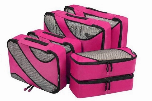 Bagail 6 Set Packing Cubes,3 Various Sizes Travel Luggage Packing Organizers Bag