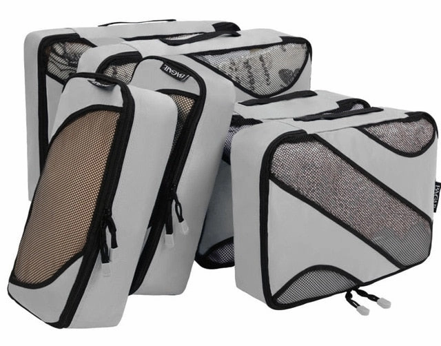 Bagail 6 Set Packing Cubes,3 Various Sizes Travel Luggage Packing Organizers Bag
