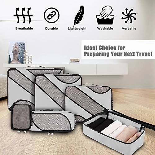BAGAIL 6 Set Packing Cubes Multi-Functional Luggage Packing Organizers for Travel Accessories