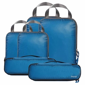 BAGAIL 6 Set Ultralight Packing Cubes Expandable Travel Packing Organizers Blue(2M 2S 2Slim)