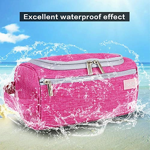 BAGAIL Hanging Dopp Kit Sturdy Travel Toiletry Organizer for Bathroom Shower Fuchsia