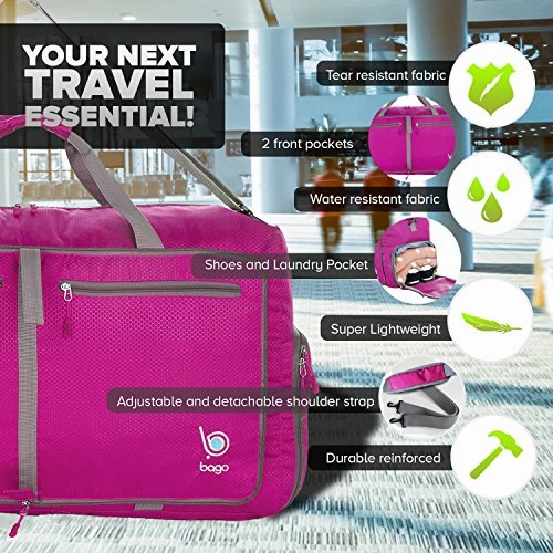 Bago 80L Duffle Bag for Women & Men - 27" Travel Bag Large Foldable Duffel bag