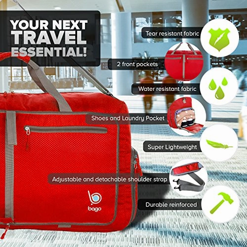 Bago 80L Duffle Bag for Women & Men - 27" Travel Bag Large Foldable Duffel bag