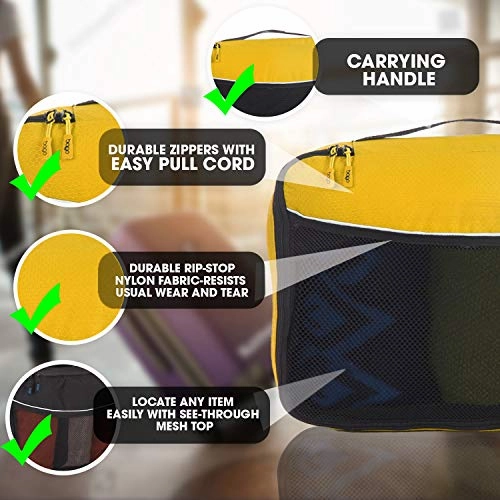 Bago Packing Cubes For Travel Bags - Luggage Organizer 5pc Set with 6 organizers