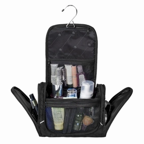 BAGSMART Nylon Cosmetic Bag With Hanger Waterproof Toiletry Bag Portable Makeup Bag Unisex