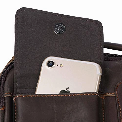 BAIGIO Men's Cowhide Genuine Leather Shoulder Bag Vintage Crossbody Messenger Bags Satchel for