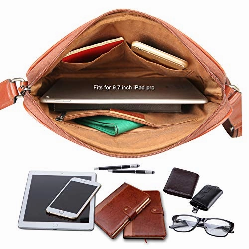 Banuce Vintage Full Grains Italian Leather Messenger Bag for Men Shoulder Crossbody Bag Business