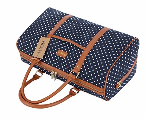 Baosha Hb-25 Cute Lady Women Canvas Travel Bag Weekender Overnight Bag Carry-On Duffel Tote Bag