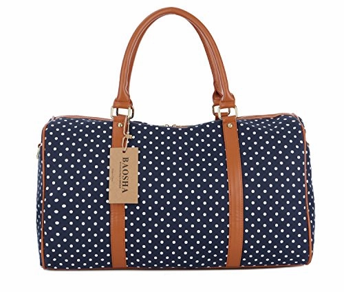 Baosha Hb-25 Cute Lady Women Canvas Travel Bag Weekender Overnight Bag Carry-On Duffel Tote Bag