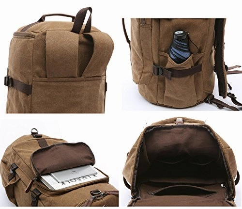 Baosha Hb-26 3-Ways Vintage Canvas Men Holdall Weekend Travel Duffel Bag Backpack Messenger