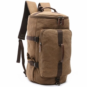 Baosha Hb-26 3-Ways Vintage Canvas Men Holdall Weekend Travel Duffel Bag Backpack Messenger