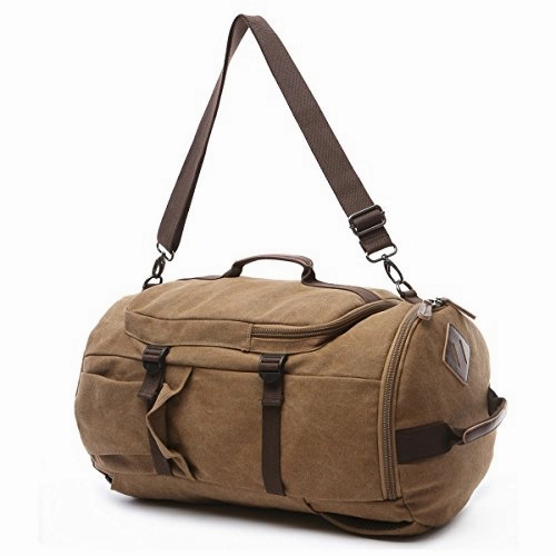 Baosha Hb-26 3-Ways Vintage Canvas Men Holdall Weekend Travel Duffel Bag Backpack Messenger