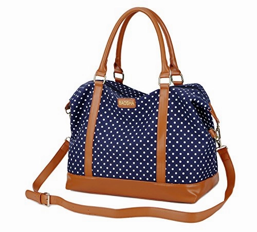 Baosha Hb-28 Ladies Women Canvas Travel Weekender Bag Overnight Carry-On Shoulder Duffel Tote Bag