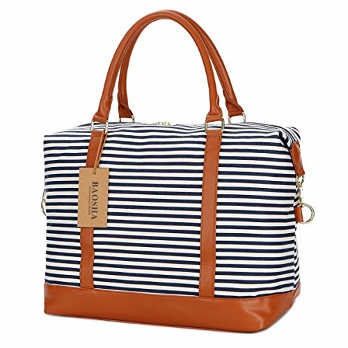 Baosha Hb-28 Ladies Women Canvas Travel Weekender Overnight Carry-On Shoulder Duffel Tote Bag