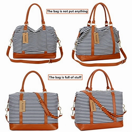 Baosha Hb-28 Ladies Women Canvas Travel Weekender Overnight Carry-On Shoulder Duffel Tote Bag