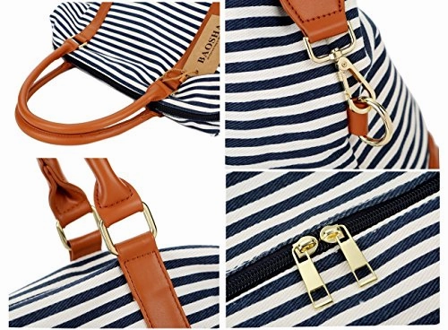 Baosha Hb-28 Ladies Women Canvas Travel Weekender Overnight Carry-On Shoulder Duffel Tote Bag