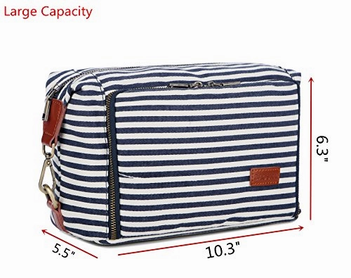 Baosha Xs-04 Canvas Travel Toiletry Bag Shaving Dopp Case Kit For Women And Ladies (Blue)