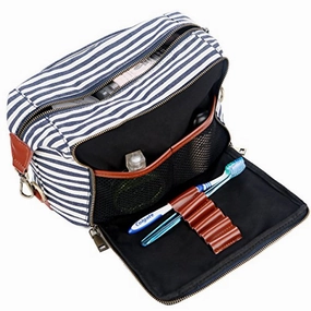 Baosha Xs-04 Canvas Travel Toiletry Bag Shaving Dopp Case Kit For Women And Ladies (Blue)