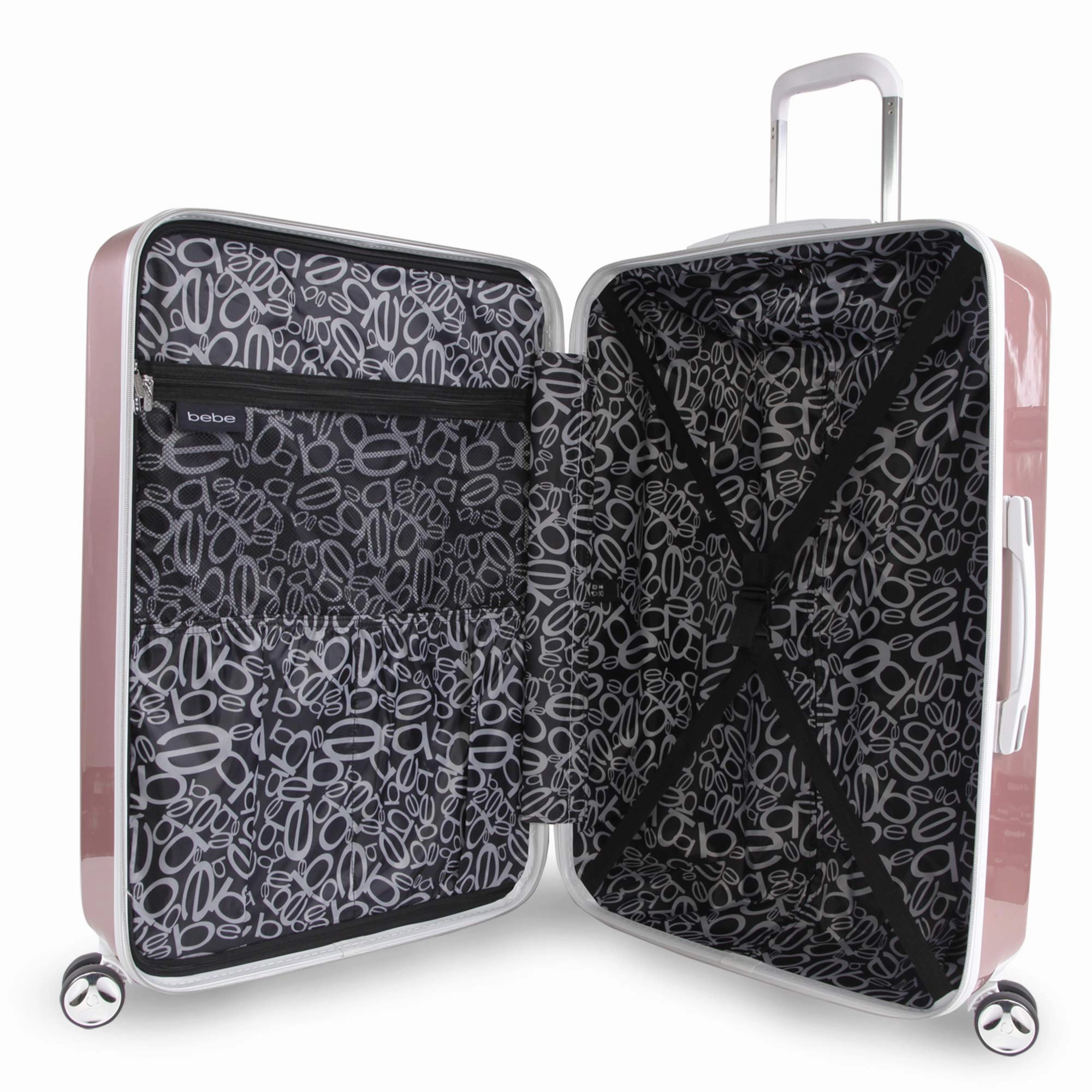 BEBE Women's Stella 21" Hardside Carry-on Spinner Luggage, Rose Gold