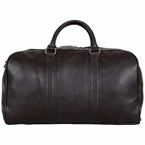Ben Sherman 20" Travel Duffel Vegan Leather Weekender Carry-On Duffle Luggage/Gym Bag for Men & Women, Brown
