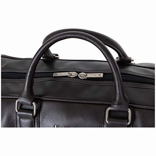 Ben Sherman 20" Travel Duffel Vegan Leather Weekender Carry-On Duffle Luggage/Gym Bag for Men & Women, Brown