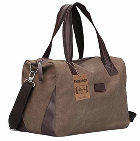Berchirly Travel Canvas Handbag Tote Duffel Bag Carry on Bags Weekender Overnight Bag