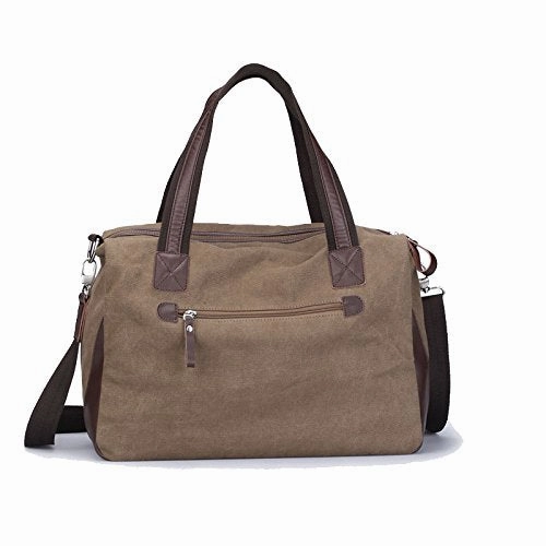 Berchirly Travel Canvas Handbag Tote Duffel Bag Carry on Bags Weekender Overnight Bag