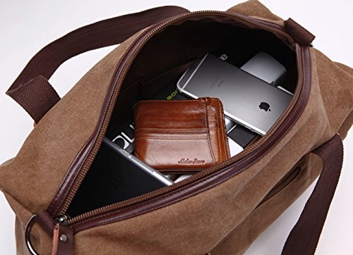 Berchirly Travel Canvas Handbag Tote Duffel Bag Carry on Bags Weekender Overnight Bag